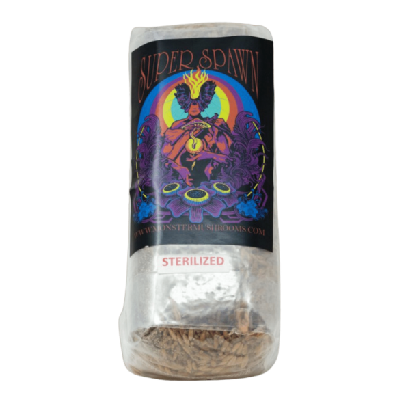 2lb Sterilized Grain Spawn Bag by Monster Mushrooms Company ready for mushroom cultivation.