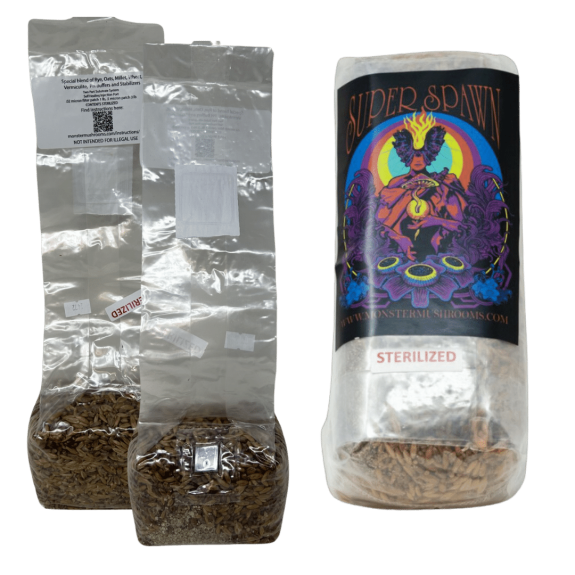 2lb bag of Monster Mushrooms Sterilized Grain Spawn Bag ready for inoculation.