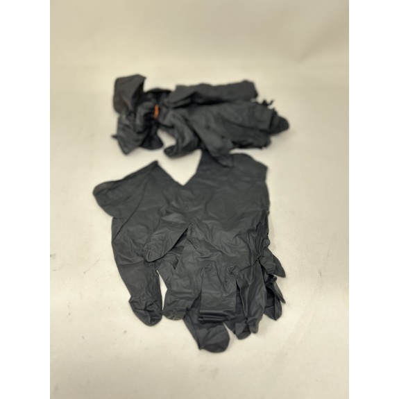 Black Rubber Gloves Powder-Free Textured